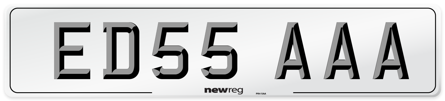 ED55 AAA Number Plate from New Reg